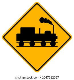 Train Railroad Traffic Road Sign,Vector Illustration, Isolate On White Background Label. EPS10