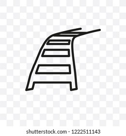 Train Rails vector linear icon isolated on transparent background, Train Rails transparency concept can be used for web and mobile