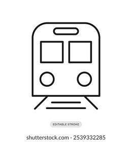 Tren, icono de ferrocarril, símbolo de turismo de viaje sobre fondo blanco - Ilustración vectorial