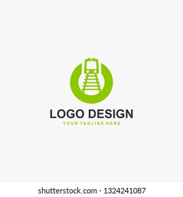 Train Railway Logo Design Vector. Transportation Logo Design.