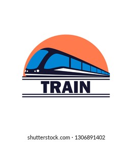 train railway logo isolated on white background. vector illustration