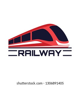 train railway logo isolated on white background. vector illustration