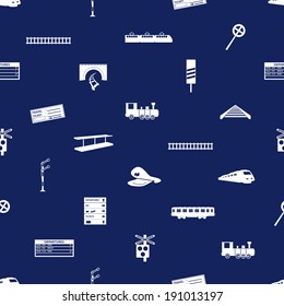 train and railway seamless blue pattern eps10