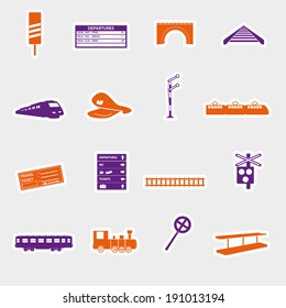 train and railway stickers eps10