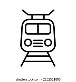 train in a railway, tram, public transport icon vector