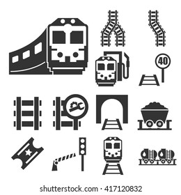 train, railway ,underground icon set