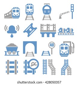train, railway ,underground icon set