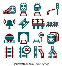train, railway ,underground icon set