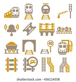 train, railway ,underground icon set