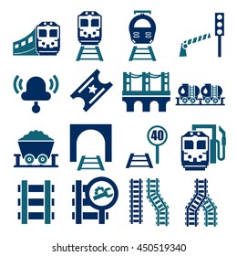 train, railway ,underground icon set