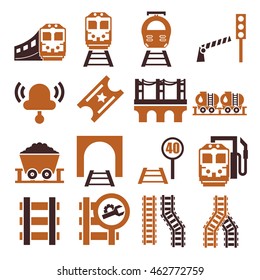 train, railway ,underground icon set
