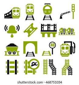 train, railway ,underground icon set