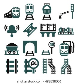 train, railway ,underground icon set
