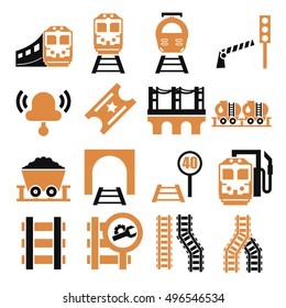 train, railway ,underground icon set