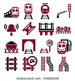 train, railway ,underground icon set