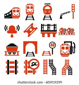 train, railway ,underground icon set