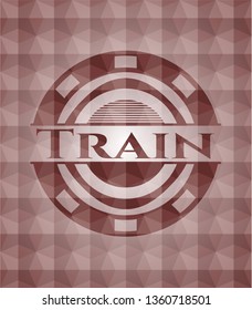 Train red geometric emblem. Seamless.