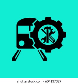Train repair vector icon
