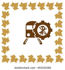 Train repair vector icon
