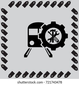 Train repair vector icon