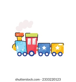 Train ride doodle vector filled outline Sticker. EPS 10 file