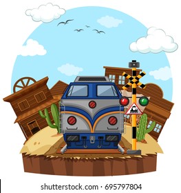 Train ride to the West illustration