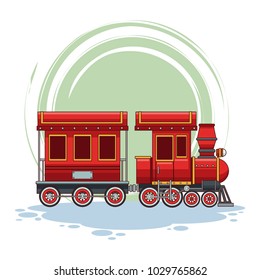 Train riding cartoon