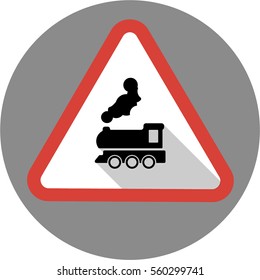 Train Road Crossing Sign flat icon