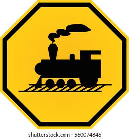 Train road way warning icon