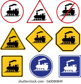 Train road way warning icon