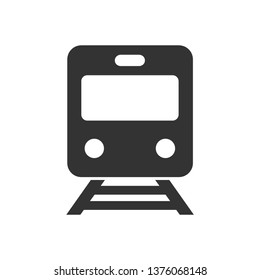 train with round headlights on rails vector icon isolated on white background. travel and tourism concept. train flat icon for web and ui design