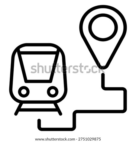 Train route icon vector. Railway navigation Illustration sign. metro line map symbol. Railway direction logo. 