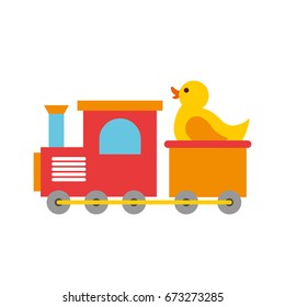 train with rubber duck toy icon