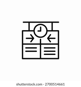 Vector de signo de icono de tablero de horario de tren