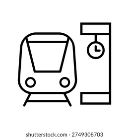 Train schedule icon vector. Departure time Illustration sign. Railway timetable symbol or logo.