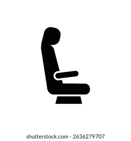 Train Seat with Headrest Icon for Passenger Comfort and Travel