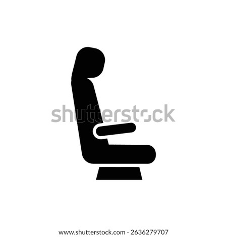 Train Seat with Headrest Icon for Passenger Comfort and Travel
