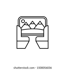 Train seats icon. Element of train station icon