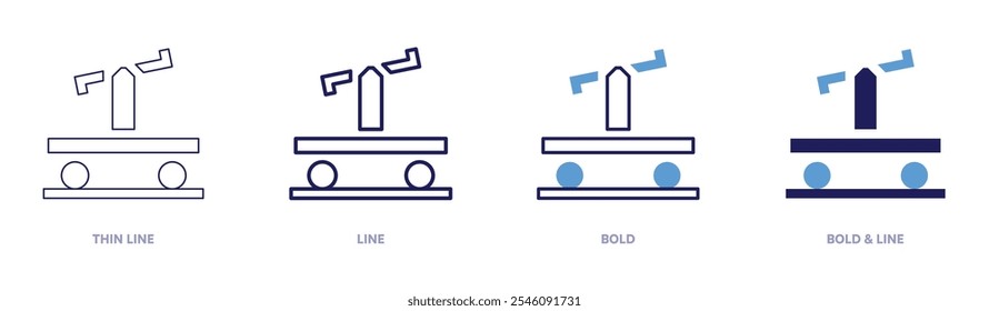 Train service icon in 4 different styles. Thin Line, Line, Bold, and Bold Line. Duotone style. Editable stroke.