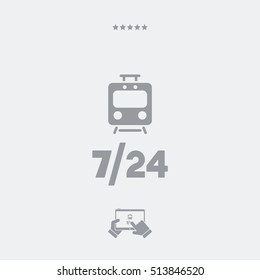 Train services 7/24 - Vector web icon