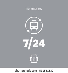 Train services 7/24 - Vector web icon