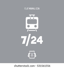 Train services 7/24 - Vector web icon