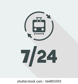 Train services 7/24 - Vector web icon
