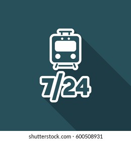 Train services 7/24 - Vector web icon