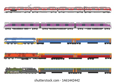 Train set vector With a white background