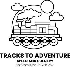 A train is shown with the words Tracks to Adventure