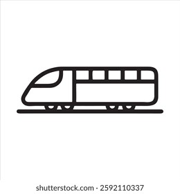 Train Side View Outline Icon Silhouette Design