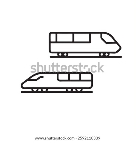 Train Side View Outline Icon Silhouette Design
