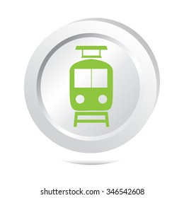 Train sign button icon vector illustration