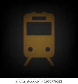 Señal del tren. Icono de la rejilla de una pequeña bombilla naranja en la oscuridad. Ilustración.